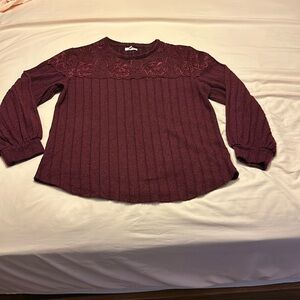 Maurices ribbed sweater with lace size large